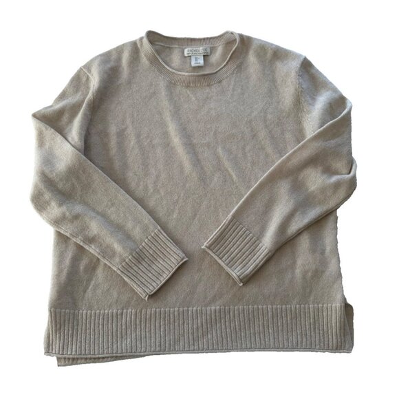 Rachel Zoe Cashmere Cream Crewneck Sweater Women's LG Capsule Neutral - Picture 1 of 5